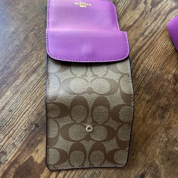 Coach mini sierra satchel purse/bag purple crossgrain leather + wallet F57555 - Picture 12 of 12